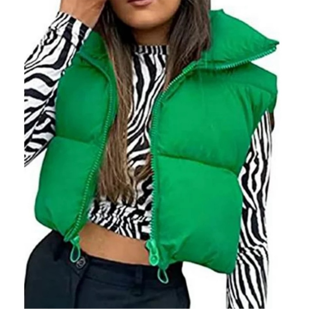GREEN CROPPED VEST WORN ONCE